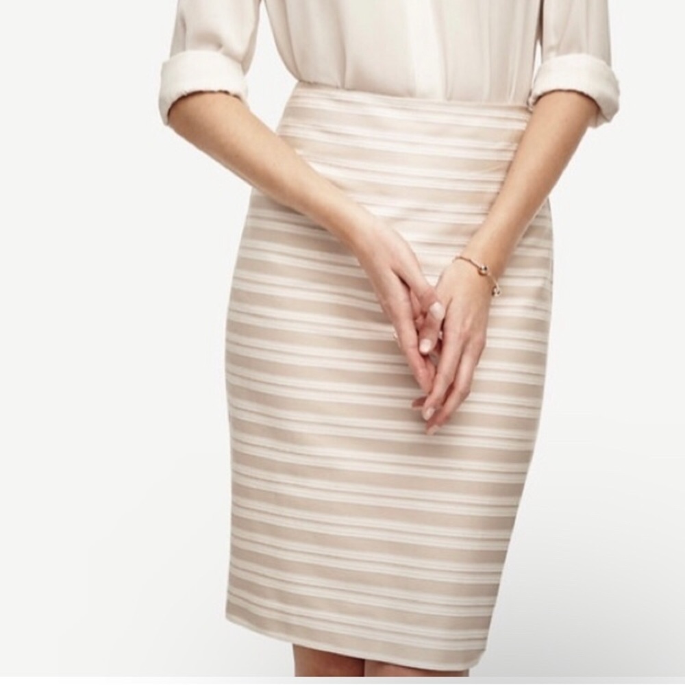 Ann Taylor Striped Pencil Skirt
